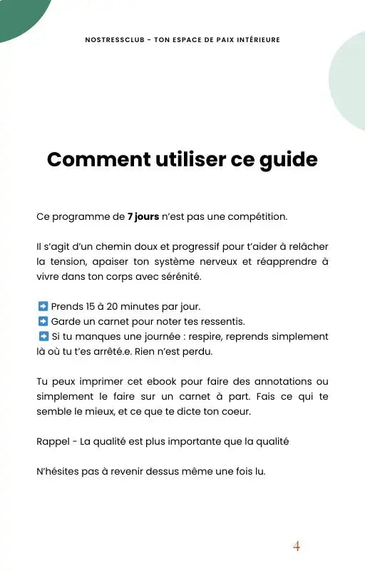 Programme 21 Jours Pour Lâcher Prise - NoStressClub NoStressClub.
