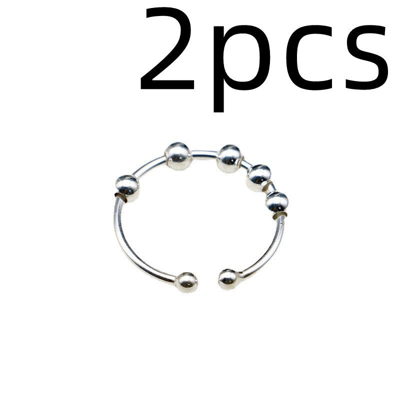 Bague anti-stress rotatif en argent sterling S925 - Mia
