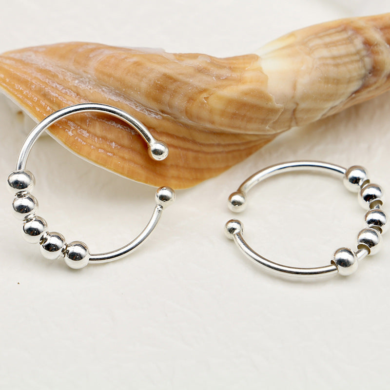 Bague anti-stress rotatif en argent sterling S925 - Mia
