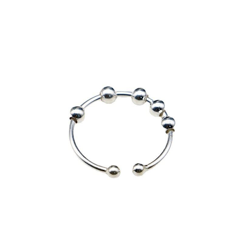 Bague anti-stress rotatif en argent sterling S925 - Mia