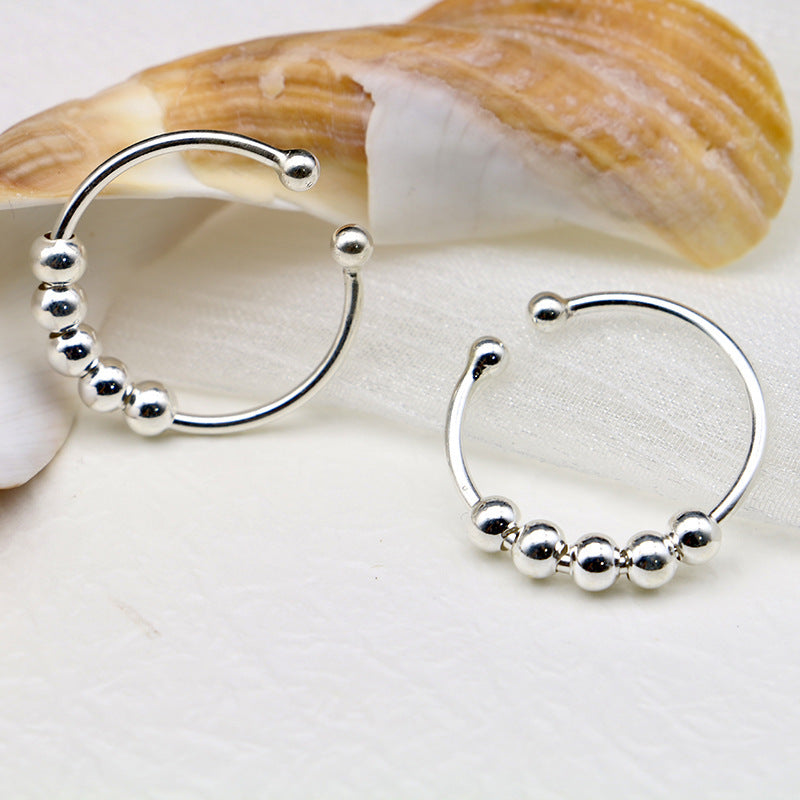 Bague anti-stress rotatif en argent sterling S925 - Mia