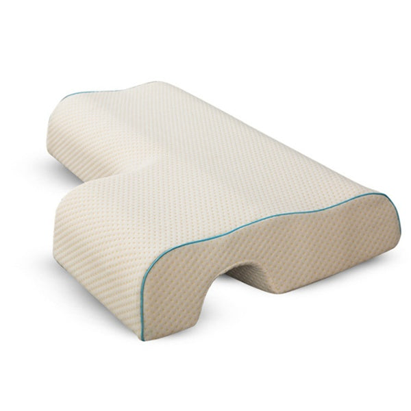 Oreiller pour couple, coussin câlin arqué avec mousse à mémoire de forme à rebond lent pour repose-bras et oreiller pour les mains - Gabby