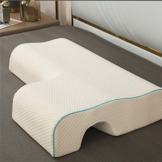 Oreiller pour couple, coussin câlin arqué avec mousse à mémoire de forme à rebond lent pour repose-bras et oreiller pour les mains - Gabby