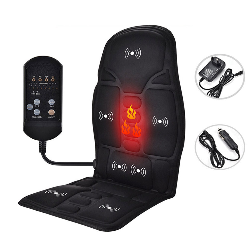 Coussin de massage chauffant électrique pour voiture, soulagement des douleurs au cou et à la taille, massage par vibrations, siège de voiture ou de bureau, massage complet du corps - Asia