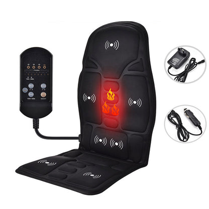 Coussin de massage chauffant électrique pour voiture, soulagement des douleurs au cou et à la taille, massage par vibrations, siège de voiture ou de bureau, massage complet du corps - Asia