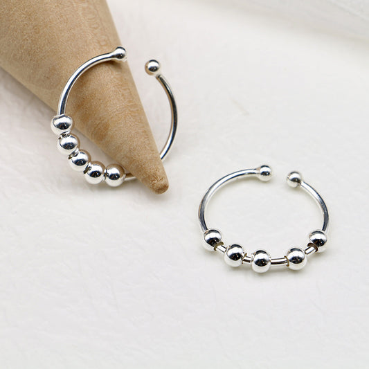 Bague anti-stress rotatif en argent sterling S925 - Mia