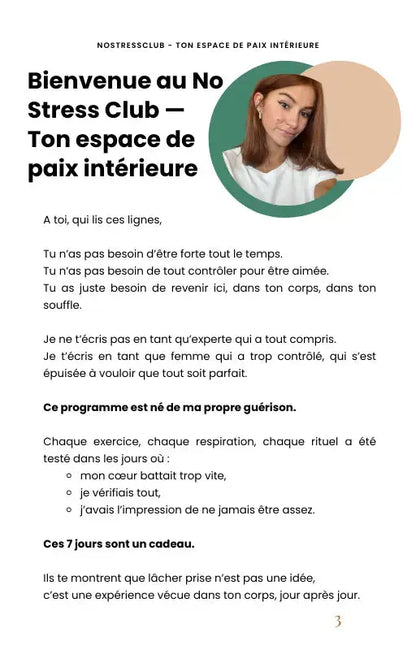 Programme 21 Jours Pour Lâcher Prise - NoStressClub NoStressClub.