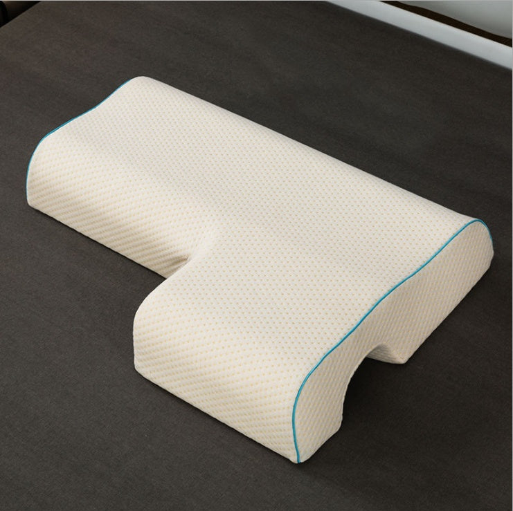 Oreiller pour couple, coussin câlin arqué avec mousse à mémoire de forme à rebond lent pour repose-bras et oreiller pour les mains - Gabby