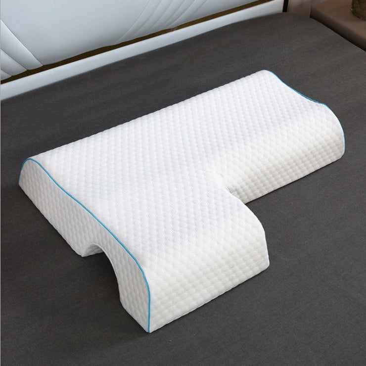 Oreiller pour couple, coussin câlin arqué avec mousse à mémoire de forme à rebond lent pour repose-bras et oreiller pour les mains - Gabby