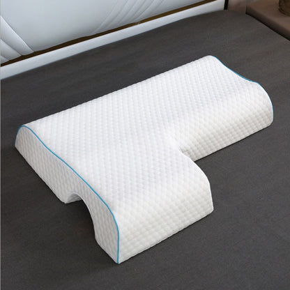 Oreiller pour couple, coussin câlin arqué avec mousse à mémoire de forme à rebond lent pour repose-bras et oreiller pour les mains - Gabby