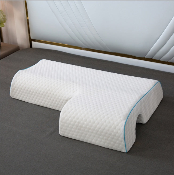 Oreiller pour couple, coussin câlin arqué avec mousse à mémoire de forme à rebond lent pour repose-bras et oreiller pour les mains - Gabby