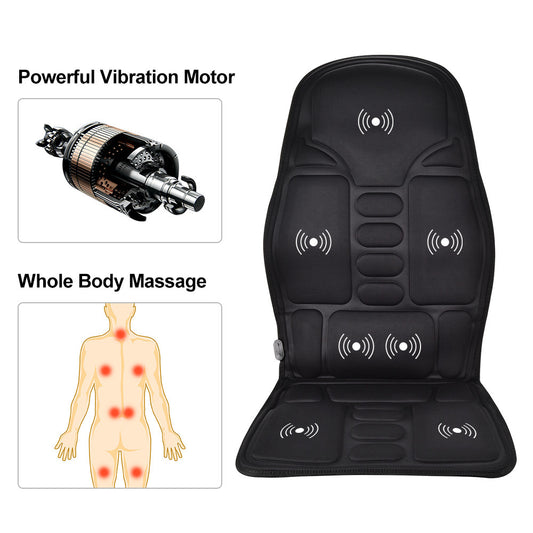 Coussin de massage chauffant électrique pour voiture, soulagement des douleurs au cou et à la taille, massage par vibrations, siège de voiture ou de bureau, massage complet du corps - Asia