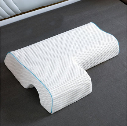 Oreiller pour couple, coussin câlin arqué avec mousse à mémoire de forme à rebond lent pour repose-bras et oreiller pour les mains - Gabby