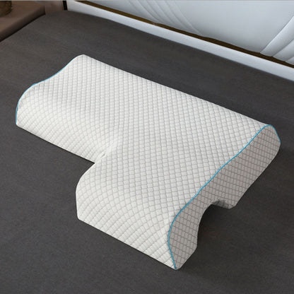 Oreiller pour couple, coussin câlin arqué avec mousse à mémoire de forme à rebond lent pour repose-bras et oreiller pour les mains - Gabby