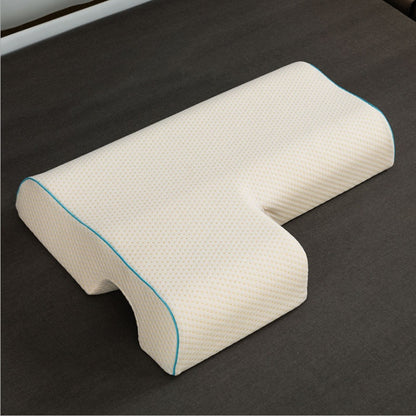 Oreiller pour couple, coussin câlin arqué avec mousse à mémoire de forme à rebond lent pour repose-bras et oreiller pour les mains - Gabby