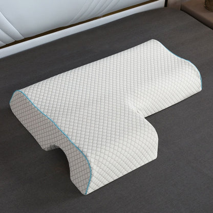 Oreiller pour couple, coussin câlin arqué avec mousse à mémoire de forme à rebond lent pour repose-bras et oreiller pour les mains - Gabby