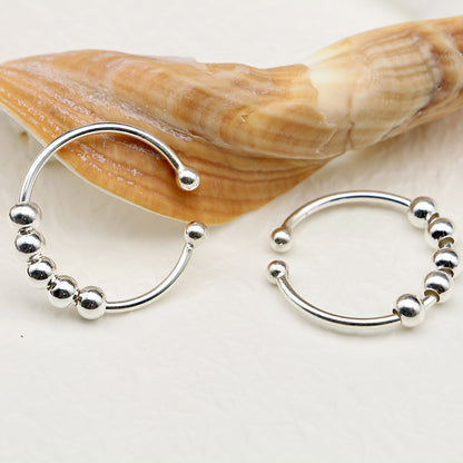 Bague anti-stress rotatif en argent sterling S925 - Mia