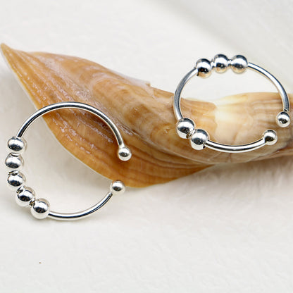 Bague anti-stress rotatif en argent sterling S925 - Mia