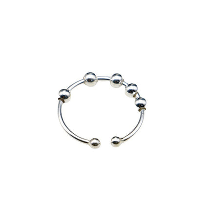 Bague anti-stress rotatif en argent sterling S925 - Mia