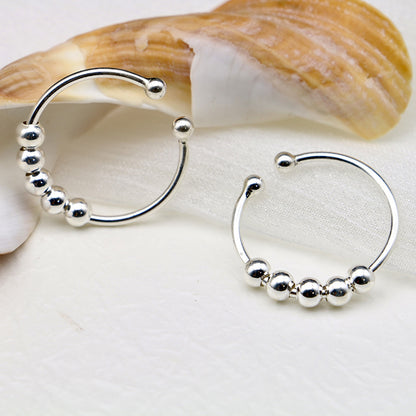 Bague anti-stress rotatif en argent sterling S925 - Mia