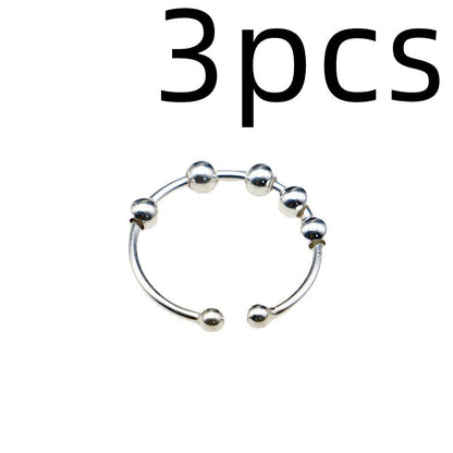 Bague anti-stress rotatif en argent sterling S925 - Mia